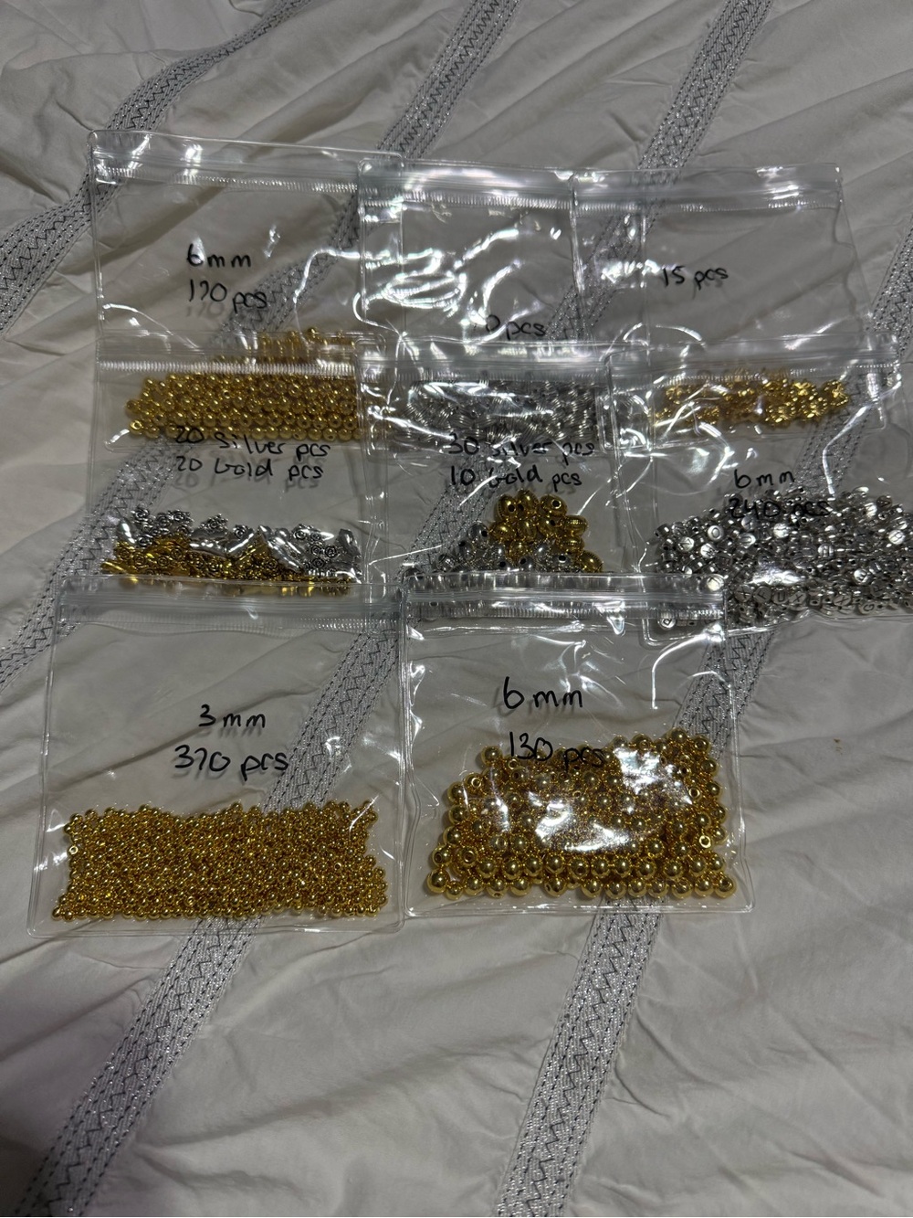 Mixed Gold & Silver Beads for Jewelry Making - Assorted Sizes